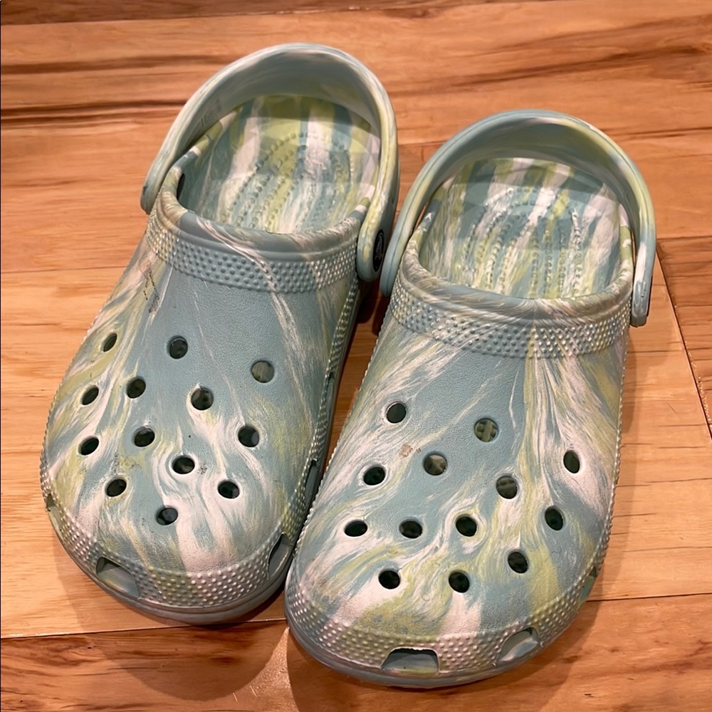 CROCS Kids Sandals - Blue and Green Swirl